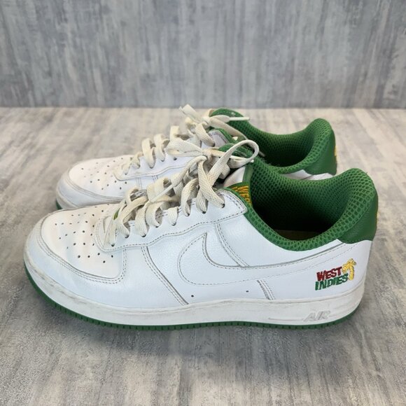 Size 10 - Nike Air Force 1 2022 Low West Indies-green And White - Picture 3 of 11